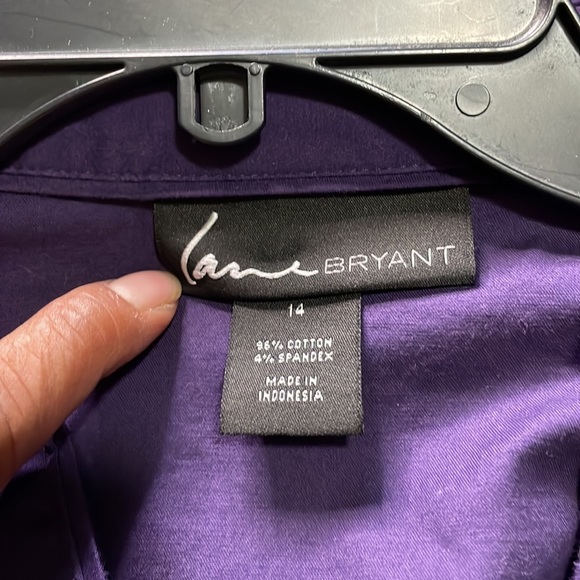 Lane Bryant Gorgeous Purple Button up long sleeve - Picture 6 of 6
